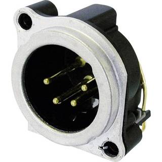 Neutrik NC4MBH XLR-stik Flangestik, kontakter vinklet