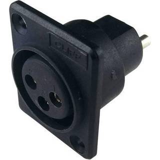 Cliff CP3001 XLR-stik Flangetilslutning, kontakter lige