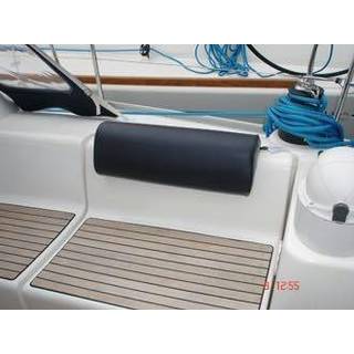 Vinklet ryglæn Bedflex, 55 cm x 6 cm, fastgøres med sugekopper, blå