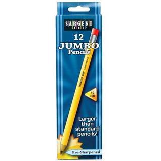 Sargent Art 4 X 3PK Jumbo Pencils I alt 12 klassepakke Begynder Yellow Pencils Mega St?rrelse Ikke-giftig