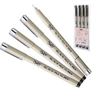 Mr. Pen-Black Fineliners 0,25 mm 4 Pack Bible Pens No Bleed Fine Tip Ultra Fine Black Art Pens