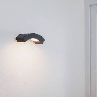 Lucande udendørs LED-væglampe Lennik, 26 cm, antracit, metal