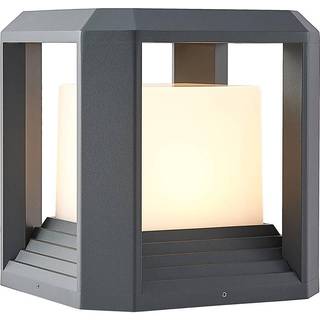 Lucande LED-sokkellampe Serenella, antracit, metal, 27 cm