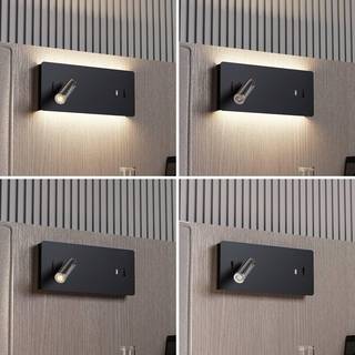 Lucande LED-væglampe Kimo, 32 cm, sort, aluminium, USB