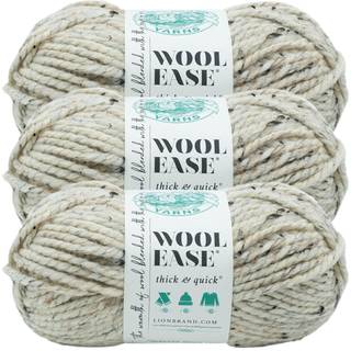 Lion Brand Yarn Wool-ease tyk og hurtig garn blød og voluminøs garn til strikning af hækling og håndværk 3 pakke grå marmor