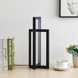 Lucande LED-bordlampe Hylda, højde 42 cm, sort, aluminium