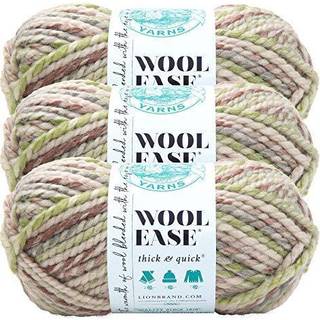 Lion Brand Yarn Wool-ease tyk og hurtig garn blød og voluminøs garn til strikning af hækling og håndværk 3 pakke bregne