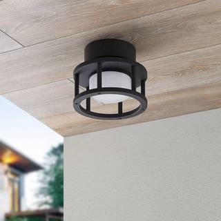 Lucande udendørs loftlampe Berenike, Ø 17 cm, grå, GX53