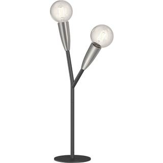 Lucande Carlea bordlampe, 2 lyskilder, sort-nikkel