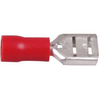 Isolerede fladstik, hun, 6.4 x 0.8 mm, passer til kabel 1.5 - 2.5 mm², 10-pack, blå