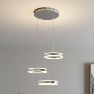 Lucande LED-pendellampe Lyani, 62 cm, 3 lyskilder, krom, dæmpbar
