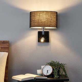 Lucande væglampe Karla, sort, 30 cm, LED-læselampe, E27