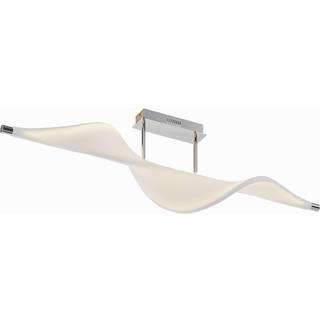 Lucande LED-loftlampe Edano, 122 cm, hvid, tekstil, dæmpbar