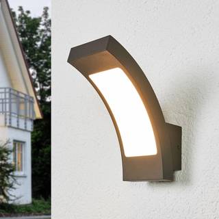 Lucande udendørs LED-væglampe Juvia, 19 cm, antracit, IP54