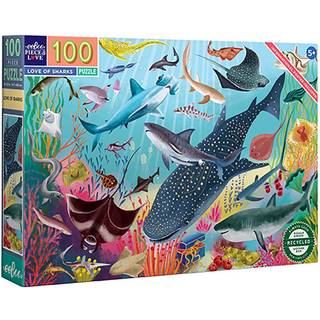 Eeboo Puslespil Hajer i dybet - 100 brikker