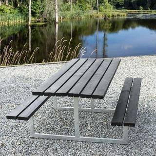 HORTUS FRIGG bord-/bænkesæt sort 175 x 140 cm
