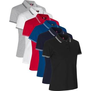 ID 0523 Kontrast poloshirt stretch dame Rød L