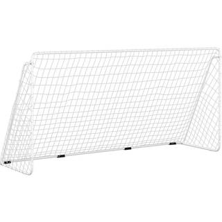 fodboldmål med net 366x122x182 cm stål hvid