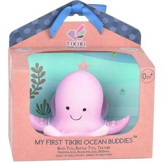 Tikiri Ocean Buddies tyggelegetøj, bidering med rangle Octopus 1 stk. - 1 stk.