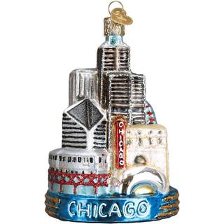 Old World Christmas Glass Blown Ornament Chicago (20091)