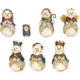 Snowman Nativity Set 7 PC FIGURINE SET