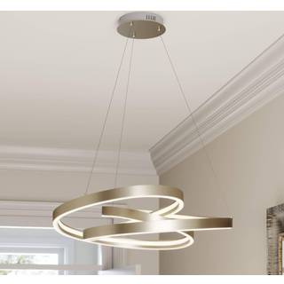 Lucande LED-hængelampe Gunbritt, Ø 80 cm, sølv, dæmpbar