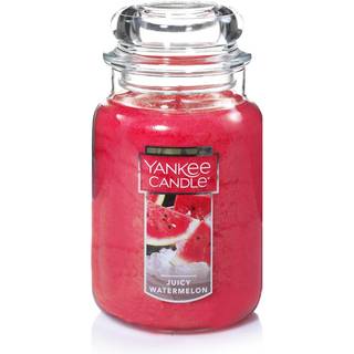 Yankee Candle Juicy Watermelon duftende klassiker 22 oz stor krukke enkelt v?ger stearinlys over 110 timers forbr?ndingstid