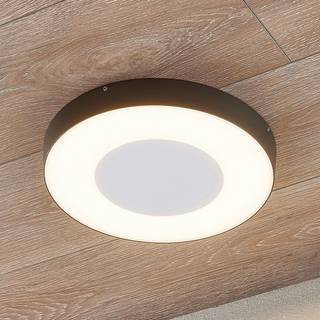 Lucande LED udendørs loftlampe Sora, rund, sensor, IP54