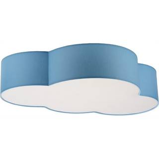 Loftlampe Cloud, blå, 63 cm lang, tekstil, sky, E27