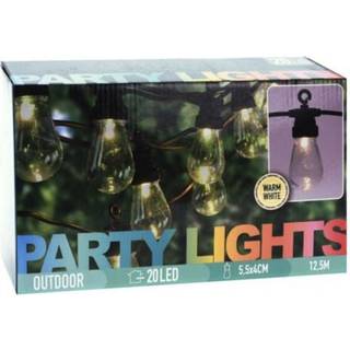 Solar LED Party Kæde m/20 pærer - Varm hvid