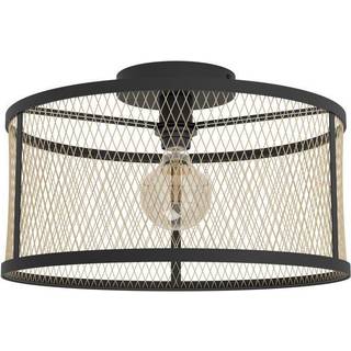 Loftlampe Dellow, Ø 45 cm, sort/messingfarvet, stål