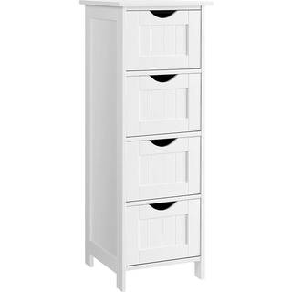 Vasagle LHC40W, badeværelsesskab med 4 skuffer, 30 x 30 x 82 cm, hvid