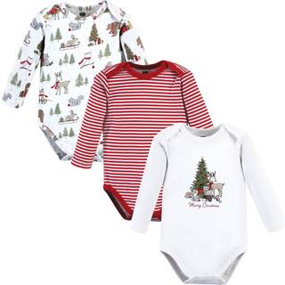 Hudson baby unisex baby bomuld lang?rmet bodysuits juleskov 3-pakke 9-12 m?neder