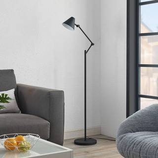 Lucande gulvlampe Phina, sort/hvid, justerbar, E27
