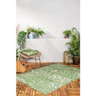 Furn furn. Green Forage Garden Botanical Washable Outdoor/Indoor Rug