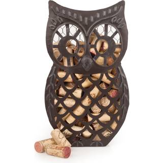 Twine Wise Owl Cork Holder Dekorativ vin korkopbevaring og indretningssæt med 1 metal med rustik bronze finish Owl Cork Display