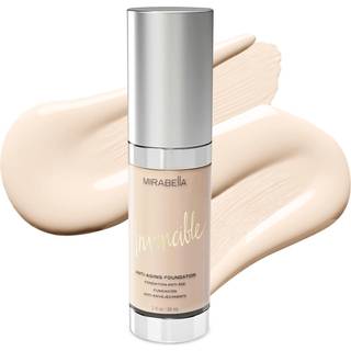 Mirabella Invincible For All HD Liquid Foundation - Anti-Aging Fuld Dkning Flydende Ansigtsmakeup - Fugtgivende Hydrating & Lightweight Foundati