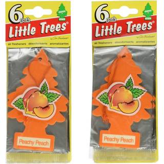 Little Trees Peachy Peach hængende luftfriskere - karton, bil, hjem og kontor, 6-pak