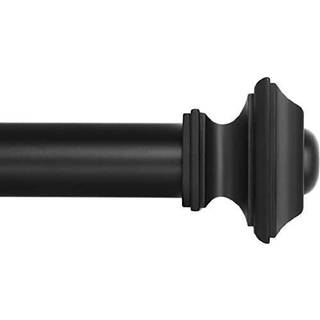 Ivilon Drapery Treatment Window Curtain Rod - Square Design 1 1/8 Rod. 28 til 48 tommer. Sort