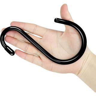 Dingee 12 Pack S Hooks Heavy Duty Vinyl Coated Large S Hooks 6 tommer Non Slip 7mm Tykkelse S Hooks til h?ngende planter Robust Metal Sort Skrog