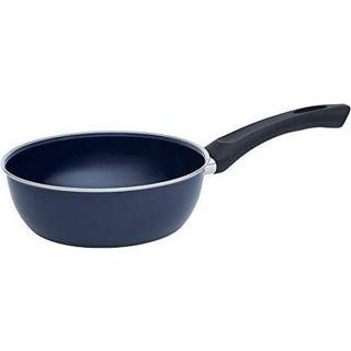 Riess Classic Omas Emaillepfanne 20 cm hoch - Emaille mit Kunststoffgriff - Blau