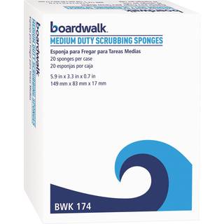 Boardwalk 74bwk MD 3,6 tum. X 6,1 tum. Medium plikt individuellt inslaget skrubba svamp - gul/grön (20/kartong)