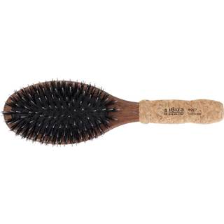 Ibiza Hair Professional Oval Boar Hair Flat Brush (OC7) med forstærket vildsvin og nylon børste og kork håndtag Opret skinnende glat hår eller ti