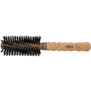 Ibiza Hair Professional Round Boar Hair Brush (G3 55mm) Hybrid hvirvlet vildsvin & kulfiber nylon b?rste med korkh?ndtag til strandede b?lger og