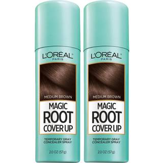 L'Oreal Paris Magic Root Cover Up Grey Concealer Spray Medium Brown 4 Oz (2 Pack)