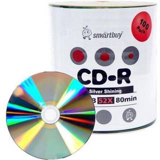 SmartBuy 100-disc 700MB/80min 52x CD-R Shiny Silver Top Blank Recordable Media Disc