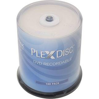 Plexdisc DVD-R 4.7GB 16X Logo Branded Recordable Media Disc-100 Disc Spindle (FFP) 632-815-Bx