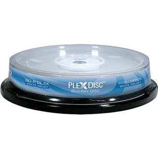 Plexdisc 645-212 50 GB 6x Blu-Ray Double Layer White Inkjet Recordable Disc BD-R DL 10-Disc Spindle