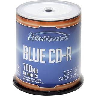 Optisk kvantebl? Azo CD-R 700MB 52x White Inkjet Hub Printable Recordable Media Disc-100pk Spindle OQCD52BWIPH-BX