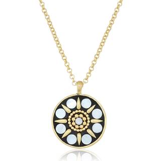 Lucky Brand Gold-Tone Hammered Mother-of Pearl Pendant halsk?de 18 """" + 2 """" Extender